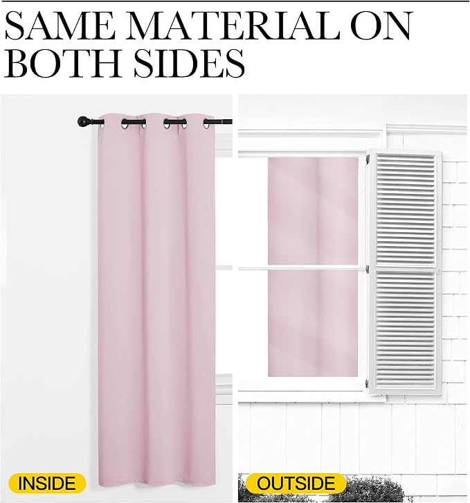 NICETOWN Baby Pink Blackout Curtains 78 inches Length - Image 5