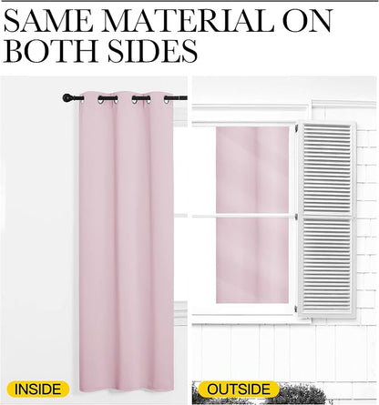 NICETOWN Baby Pink Blackout Curtains 86 inches Length - Image 5