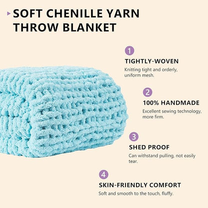 L'AGRATY Chunky Knit Throw Blanket - Image 2