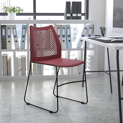 Flash Furniture HERCULES Series 661 lb. Capacity Burgundy Stack Chair - Image 2