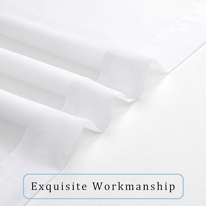 Sheer White Curtains, Sheer Curtains 90 inches Long 2 Panels Set, Rod Pocket - Image 7