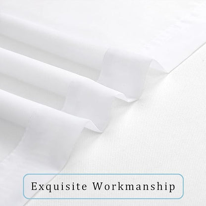 Sheer White Curtains, Sheer Curtains 90 inches Long 2 Panels Set, Rod Pocket - Image 7