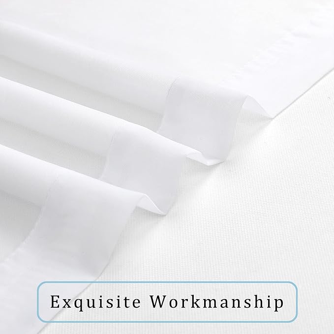 Extra Long White Sheer Curtains 144 inch 2 Panels Set, Translucent Backdrop - Image 6