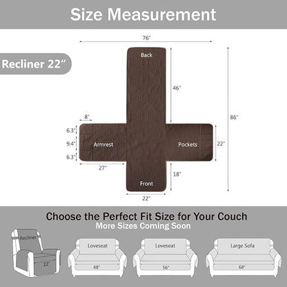 Quilted Recliner Chair Covers, Water-Repellent Recliner Slipcovers, Recliner - Image 6