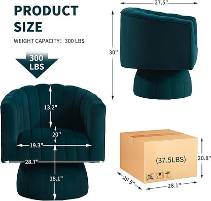 Swivel Accent Barrel Chair Set of 2- Cute Comfy Small Round 360° Arm Chair - Image 2