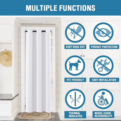 H.VERSAILTEX Doorway Curtain Blackout Closet Door Curtain Room Divider Window - Image 4