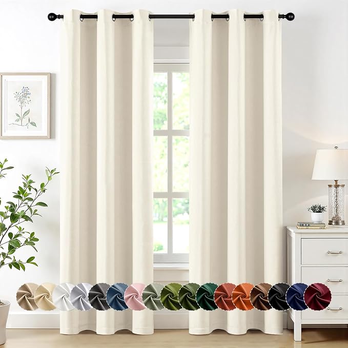 MIULEE Blackout Curtains for Bedroom 2 Panels 40 x 72 Inch Long Birch | Thermal by MIULEE