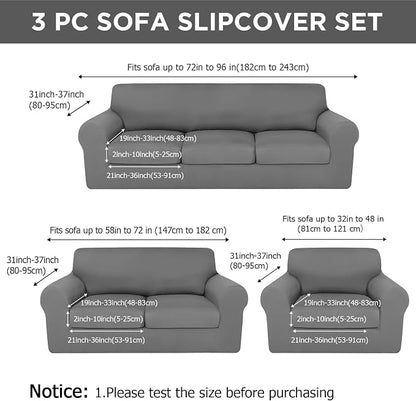 HunnmingRe Sofa Covers for 3 Cushion Couch Stretch Sofa and Loveseat Covers Set - Image 2