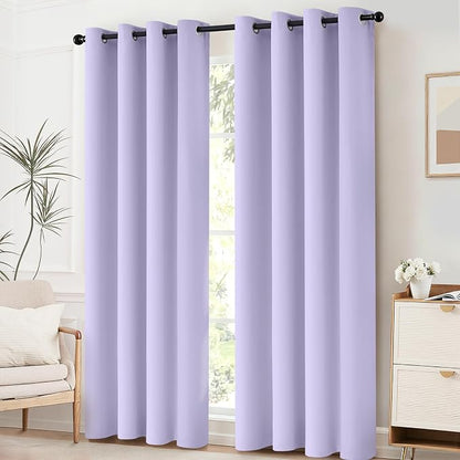 Yakamok Room Darkening Curtains 52x84 inch Length Lilac-Living Room | 2 panels - Image 2