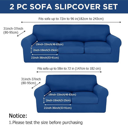 HunnmingRe Sofa Covers for 3 Cushion Couch Stretch Sofa and Loveseat Covers Set - Image 2