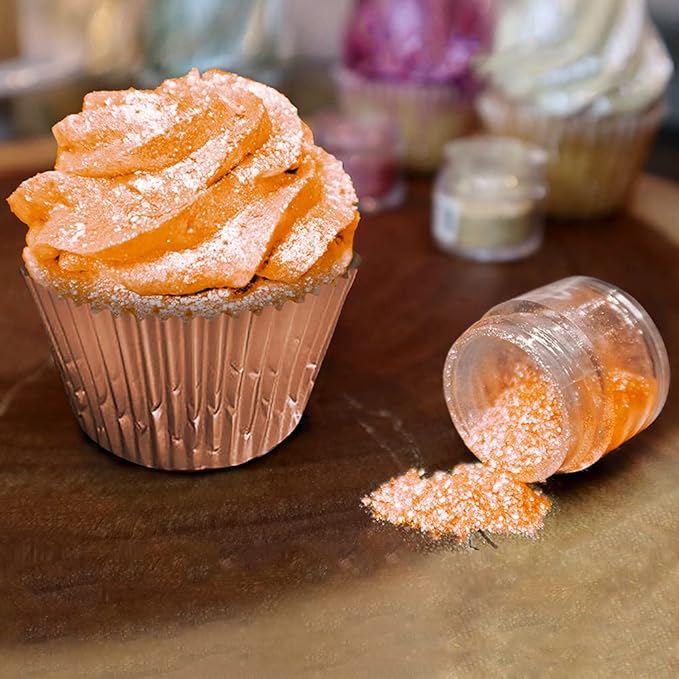 Neon Orange BAKELL Edible Glitter, 45 Grams | TINKER DUST Edible Glitter | KOSHER Certified | 100% Edible Glitter | Cakes, Cupcakes, Cake Pops, Drinks, Dessert Vegan Glitter & Dusts (45g Shaker, Neon Orange)