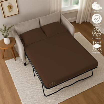 Sleeper Sofa Bed Sheet, 100% Cotton 400 Thread Count, 4 Piece Set, Deep Pocket - Image 5