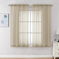 Chyhomenyc Taupe Sheer Curtains 45 Inch Long 2 Panels, Light Filtering Rod by Chyhomenyc