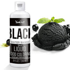 Food Coloring Liquid - Vibrant Color Food Coloring for Cake Decorating, Baking, Easter Egg, Icing - Tasteless Food Color Dye for Fondant, Cooking, Slime, Airbrush (Black, 8 Fl.oz)