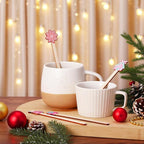 Jinei 120 Pcs Christmas Gingerbread Man Coffee Stir Sticks Natural Wooden Disposable Drink Stirrers for Hot Chocolate Milkshake Cocktail Restaurant Home Office