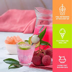 Fanale Lychee Popping Boba Pearls, Vegan, Non GMO, Gluten Free, Fat Free, Perfect for Bubble Tea, Smoothies, Ice Cream, Desserts, and Beverages.