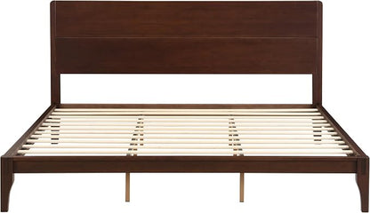 Merax King Size Bamboo Platform Bed, Mid-Century Modern Bed Frame - Image 6