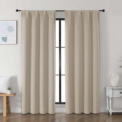 Simplebrand Ava Biscotti Beige Blackout Curtains by Simplebrand