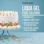 Chefmaster Coal Black Liqua-Gel® Food Coloring | Vibrant Color | Professional-Grade Dye for Icing, Frosting, Fondant | Baking & Decorating | Fade-Resistant | Easy-to-Use | Made in USA | 2.3 oz