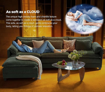 ELUCHANG 116" U Shaped Modular Sectional Cloud Couch - Image 4