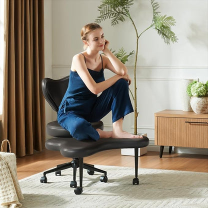 Pinmoco Ergonomic Cross Legged Chair, 360° Swivel Meditation Chair by PinmocoDirect