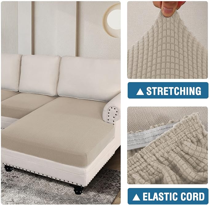 H.VERSAILTEX Sectional Couch Covers 3 Pieces Sofa Seat Cushion Covers L Shape - Image 6