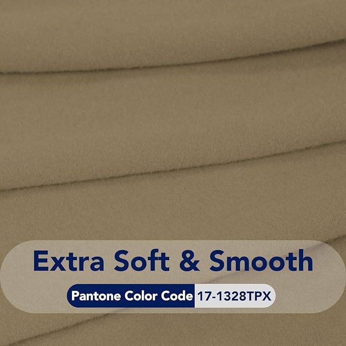 PureFit Stretch Couch Covers for Sofa 4 Seater Slipcovers Tan | 1-Piece Sofa - Image 5