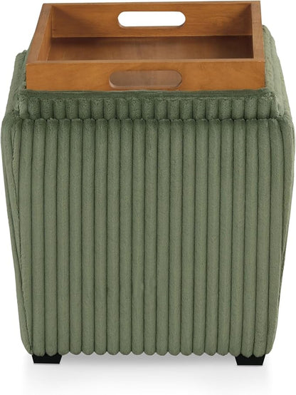 Furniture of America Lennox Modern Chenille 17-inch Square Storage Ottoman - Image 14