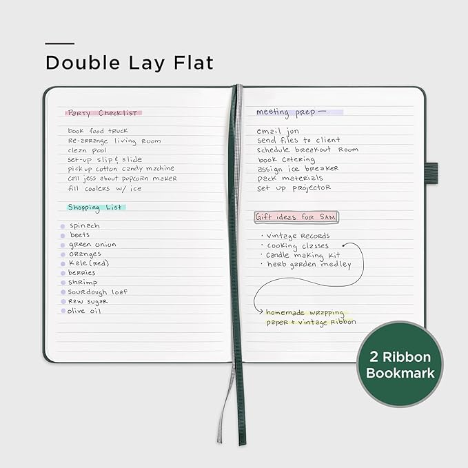 &And Per Se Lined Journal Notebook for Women&Men with Pattern, 160 Pages 100GSM Thick Paper, A5 Hardcover Journals for Writing(Dark Green)