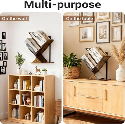 3-Tier Tree Book Shelves for Wall, Small Wall Mounted Shelves, Unique Hanging - Image 6
