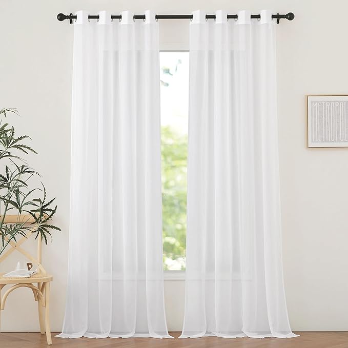 NICETOWN Ivory Sheer 102 inch Curtains by NICETOWN