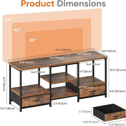 DUMOS 47 Inch TV Stand for 55-65 Inch TVs, Entertainment Center - Image 3