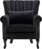 Mid-Century Modern Accent Chair Velvet Armchair Tufted Wingback Santa Club by DMFurniture