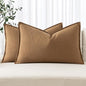 MIULEE Decorative Linen Lumbar Pillow Covers 12x20 Inch Brown | Boho Farmhouse​ by MIULEE