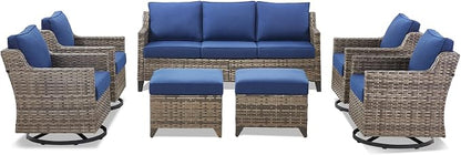Outdoor Patio Furniture Set-7 Pieces All-Weather Wicker Outdoor Furniture - Image 9