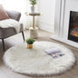SERISSA 5x5 Fluffy White Round Faux Fur Area Rug by SERISSAHomeDecorCollection