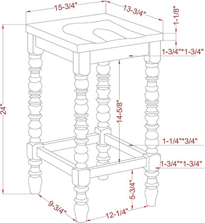 Furniture of America Lakeport Farmhouse Backless Wood 24 in. Counter Height - Image 3