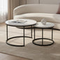 Homy Casa 27.6inch Round Coffee Table Set of 2, Modern Nesting Coffee Tables by HomyCasa