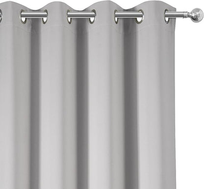 Blackout Curtains 52 x 84 inch/Light Grey Curtains Set of 2 Panels/Thermal - Image 7
