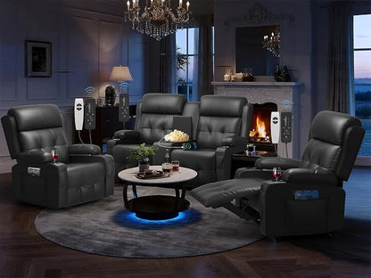 Recliner Sofa Set, Home Theater Seating Wall Hugger Recliners by TOMOSLTER