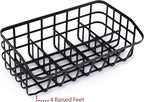 Tea Bag Organizer Caddy - Metal Tea Box Storage Holder for Cups, Pods, Packets, Condiment Accessories - Black