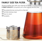 Extra Large Tea Infuser -304 Stainless Steel with Threaded Lid & Chain Hook-Perfect for Loose Leaf Tea,Cooking,Herbs,Iced Tea & Soup - Extra Fine Mesh Tea Strainers