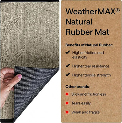 GORILLA GRIP 100% Waterproof All-Season WeatherMAX Doormat US Designed Natural - Image 6