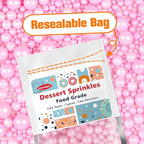 Pink Pearl Sugar Sprinkles, Desserts Decoration, Edible Pearl Candy, 150g/5.29oz Mix Size, Cake, Donut, Cupcake, Gender- Reveal Party, Valentine's Day, Wedding Party, Christmas Supplies
