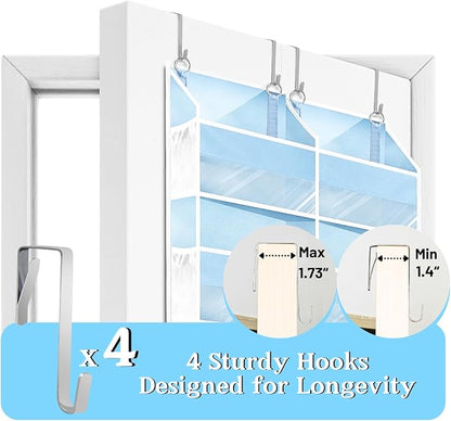 Blue Over the Door Organizer 5 Tiers, Extra Large Behind Door Storage of 10 - Image 6