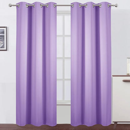 Blackout Curtains 38 x 84 inch/Lavender Curtains Set of 2 Panels/Thermal by Lemomo