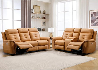 ANJ 2-Piece Faux Leather Power Recliner Sofa Set by ANJ