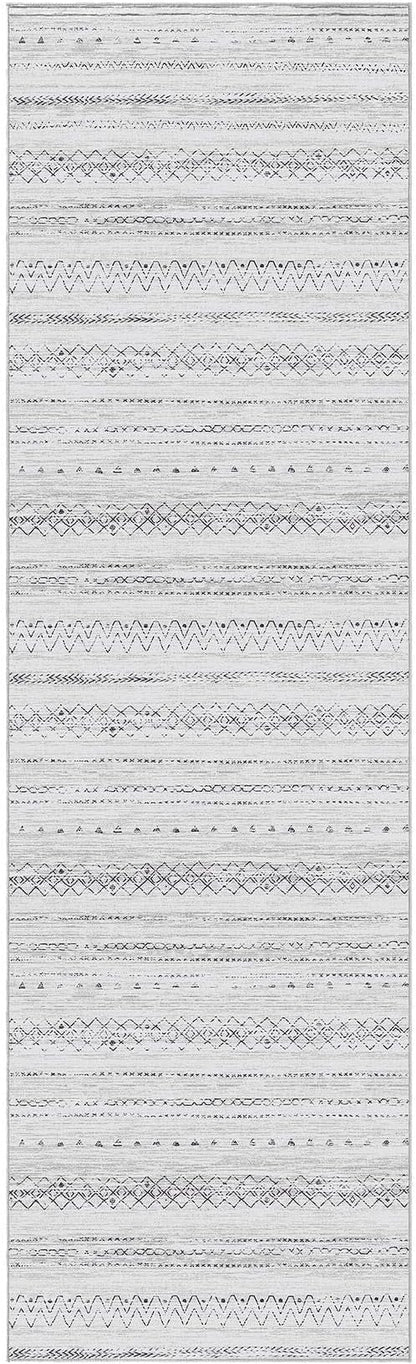 cotiled Hallway 2.6x8 Runner Rugs Washable Boho Rug Grey | Stain Resistan - Image 9