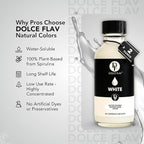 Dolce Flav Natural White Food Coloring – 2 oz Liquid Whitening Dye from Palm Oil with Graduated Dropper | Water-Soluble | For Frostings, Fillings & Beverages | Kosher | Made in USA