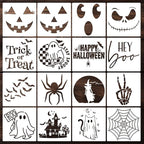 Halloween Stencils for Door Mats 8” Ghost Face Stencil Boo Trick or Treat Stencils for Painting on Wood Pumpkin Doormats T-Shirts